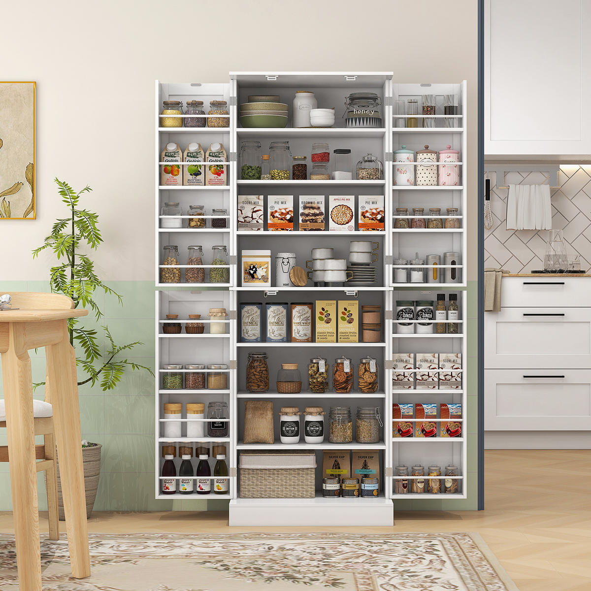 MEHRZWECKSCHRANK DE-11136 Verstellbare Böden Weiß - Weiß, Holzwerkstoff (35/166/60cm) - ComfortXL