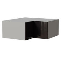 ECK-AUFSATZSCHRANK Essen W14/90/36 Schwarz Hochglanz / Grau Matt 90 / 90 / 36cm - Schwarz Hochglanz/Schwarz, Holz/Holzwerkstoff (90/36/90cm) - Feldmann-Wohnen