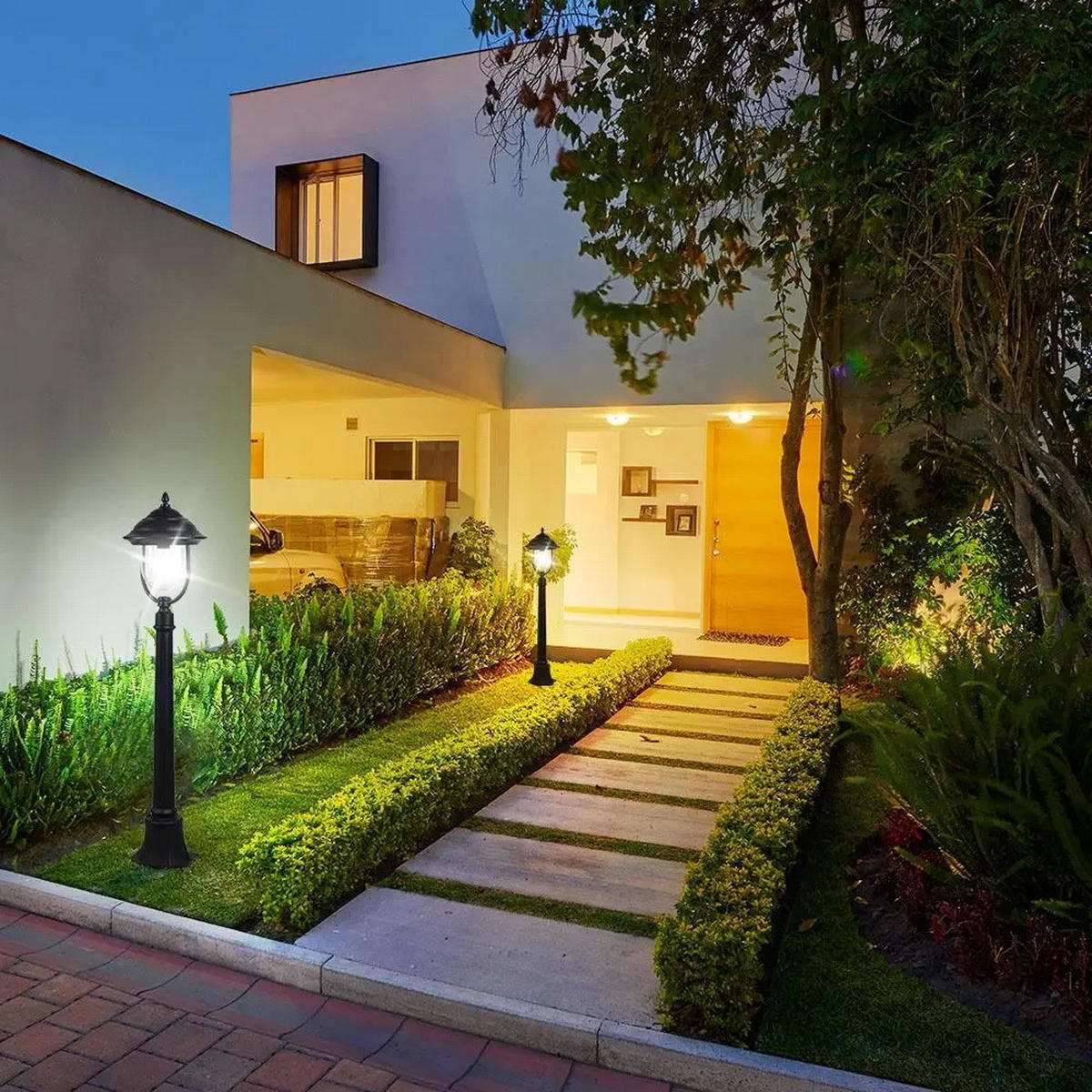 LED WEGELEUCHTE Alu Schwarz - Schwarz, Metall (25/111/111cm)