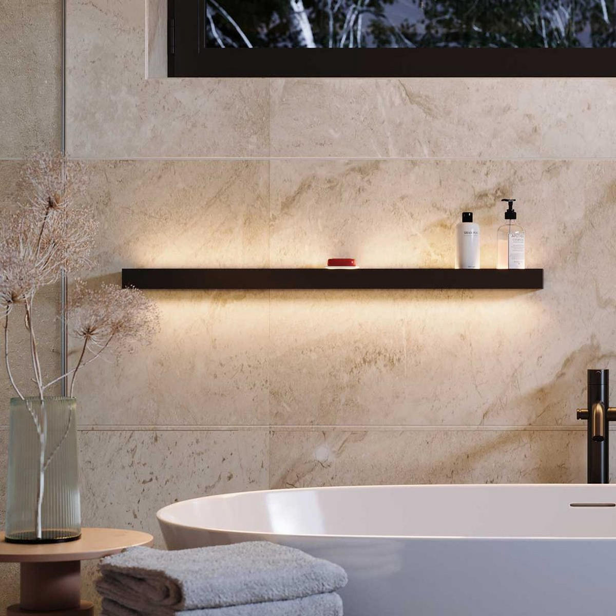 LED-WANDLAMPE Cusa Aluminium 100cm - Alufarben, Metall (100/5/10cm) - s.luce
