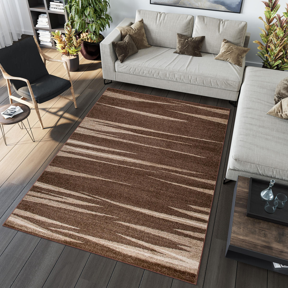 TEPPICH SARI Dunkelbraun 140/190 cm - Dunkelbraun, Textil (140/190cm) - Tapiso