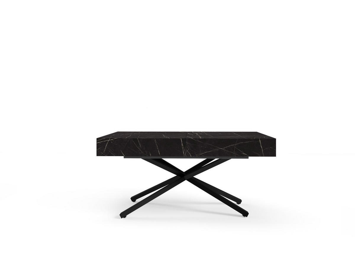 COUCHTISCH SANNA X - Schwarz, Holzwerkstoff/Metall (80/120/27cm) - Meblini