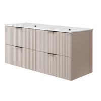 WASCHBECKUNTERSCHRANK FLOW + Waschbecken Eiche Craft 120/57/46 cm - Eichefarben, Holzwerkstoff (120/57/46cm) - Rodan
