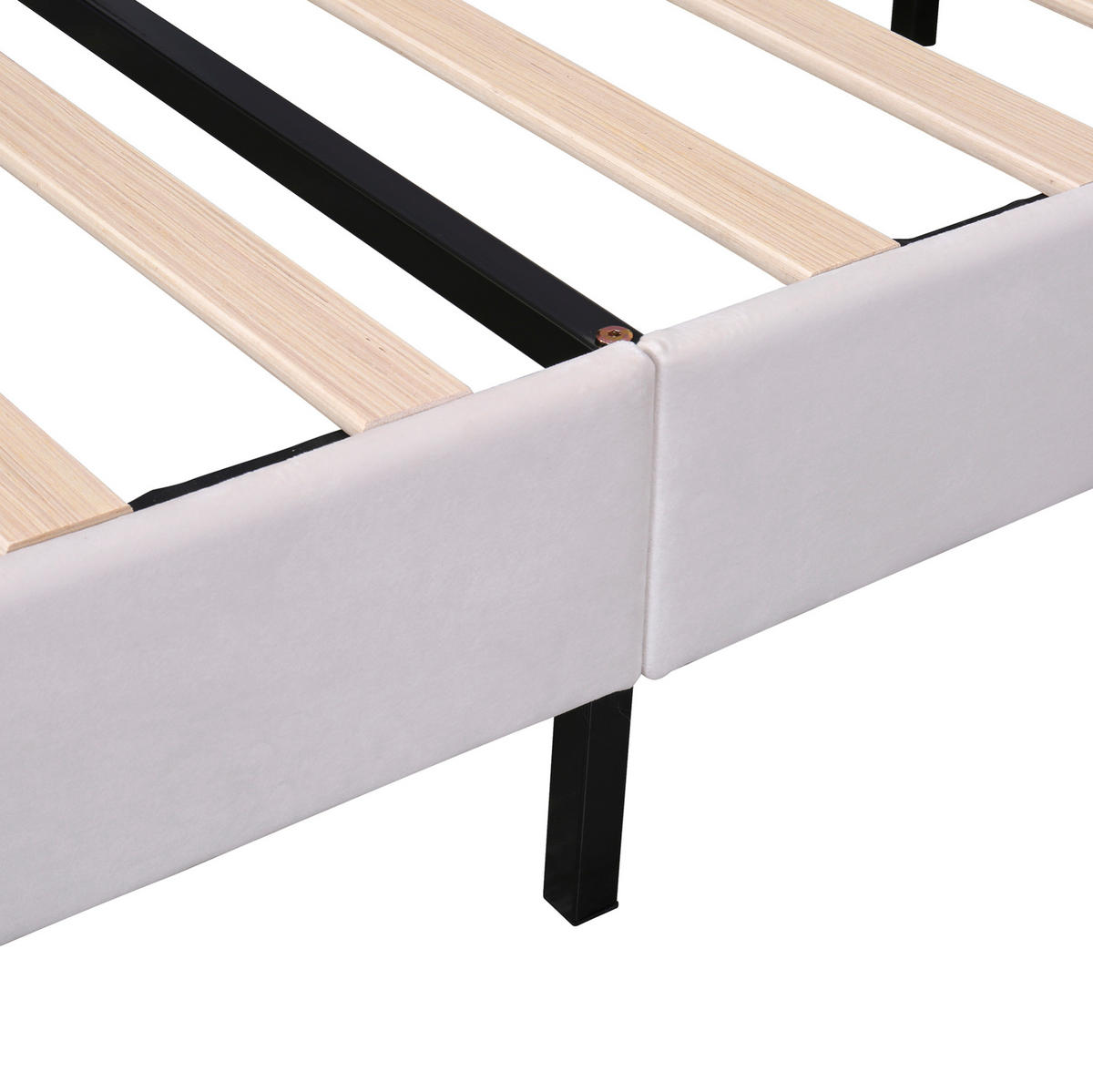 POLSTERBETT mit Blumen-Kopfteil 140x200 cm Samt Beige - Beige, Metall (140/200cm) - Meubliv