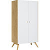 KLEIDERSCHRANK 2-TÜRIG NATURE - Weiß, Holzwerkstoff (101/208/58cm) - Vox Möbel