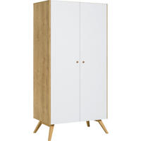 KLEIDERSCHRANK 2-TÜRIG NATURE - Weiß, Holzwerkstoff (101/208/58cm) - Vox Möbel