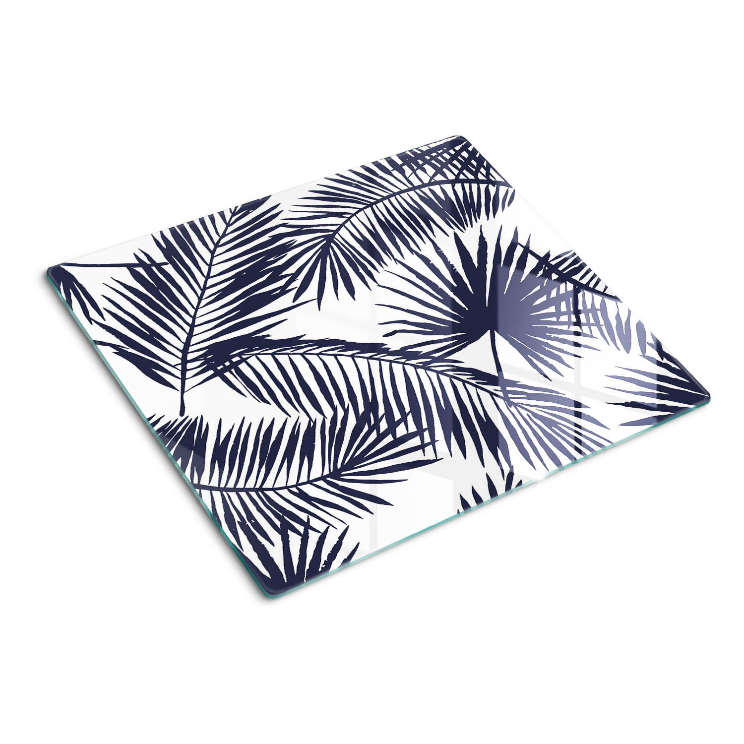 GLASPLATTE 60x52 cm Palmblätter - Grau, Glas (60/0.4/52cm) - TULUP