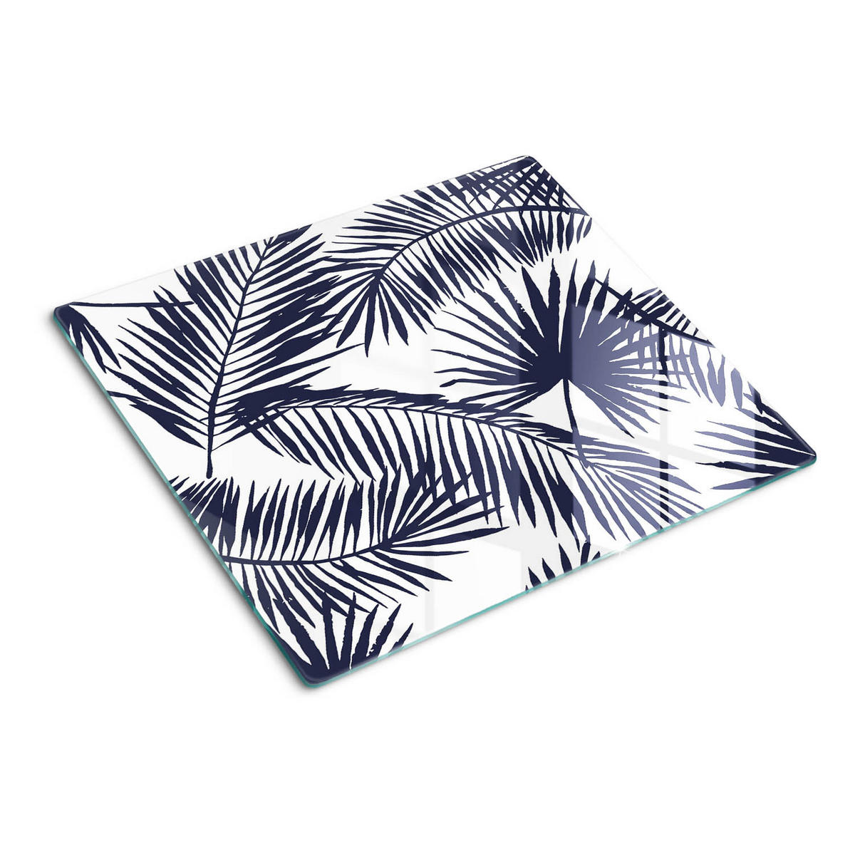 GLASPLATTE 60x52 cm Palmblätter - Grau, Glas (60/0.4/52cm) - TULUP
