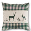 KISSENHÜLLE Hirsch grün 40/40 cm Landhaus-Stil Stickerei mit Reißverschluss - Grün, Textil (40/40cm) - wometo