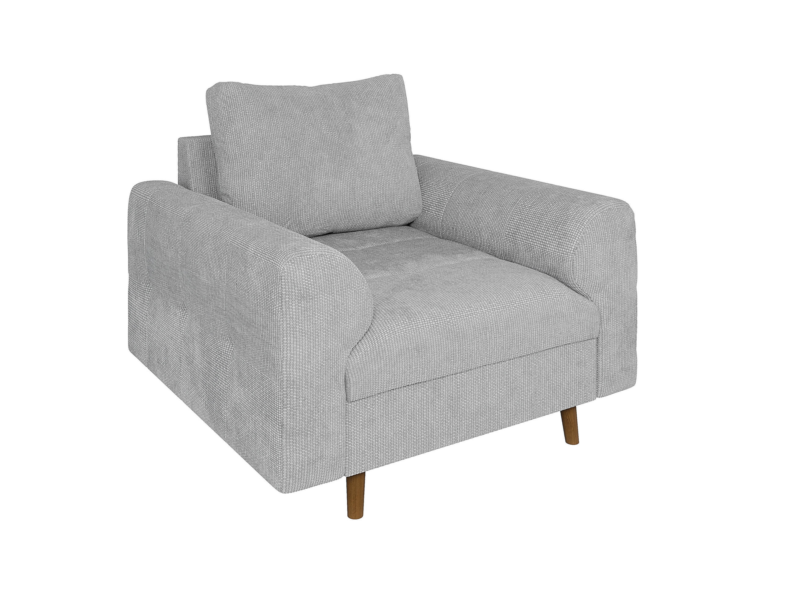 SESSEL Sigurd Hellgrau Chenille - Hellgrau/Braun, Holz/Textil (97/81/93cm) - S-Style Möbel