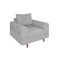 SESSEL Sigurd Hellgrau Chenille - Hellgrau/Braun, Holz/Textil (97/81/93cm) - S-Style Möbel