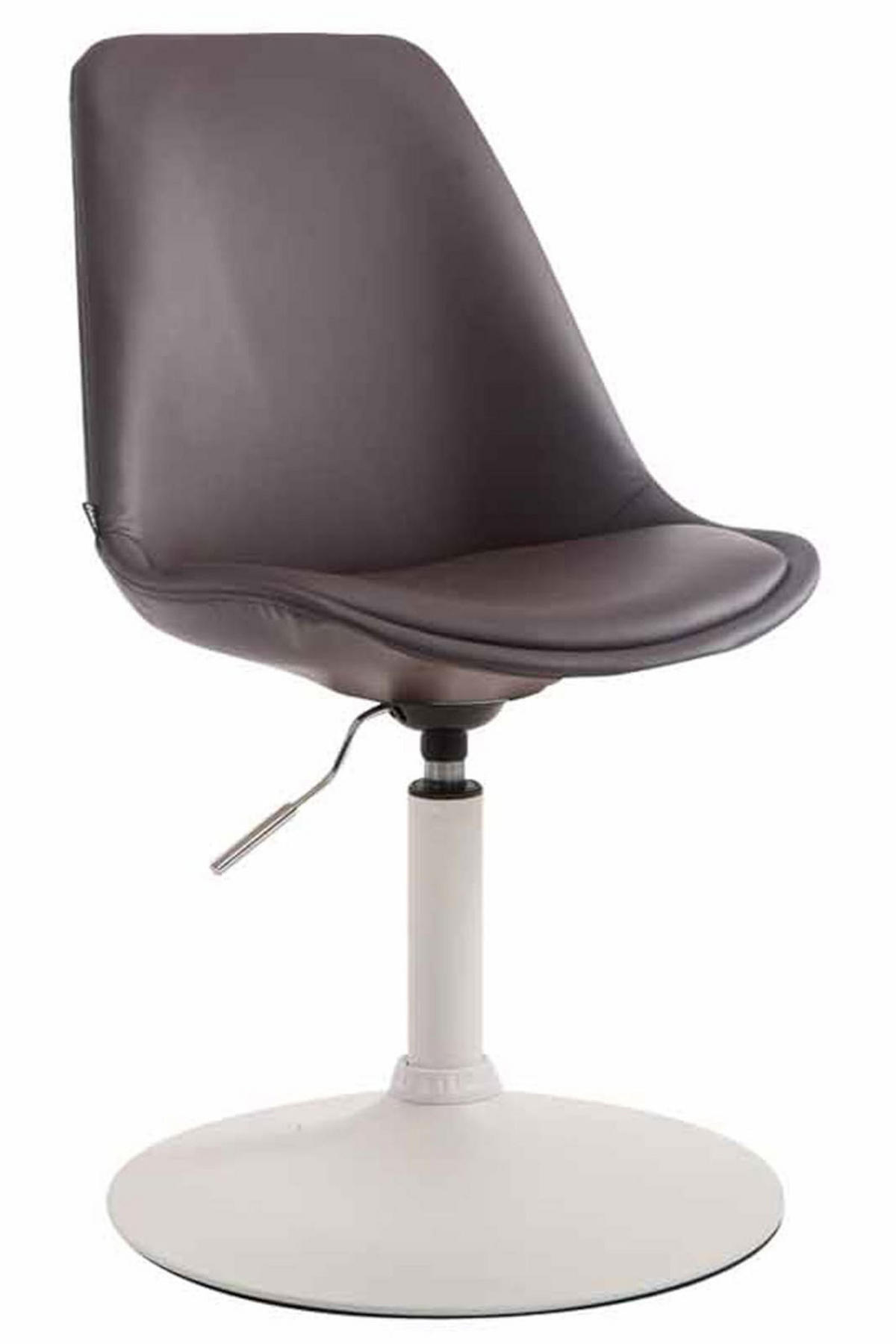 DREHSTUHL 4er Set Lederlook braun - Weiß/Braun, Textil/Metall (48/76/57cm) - CLP