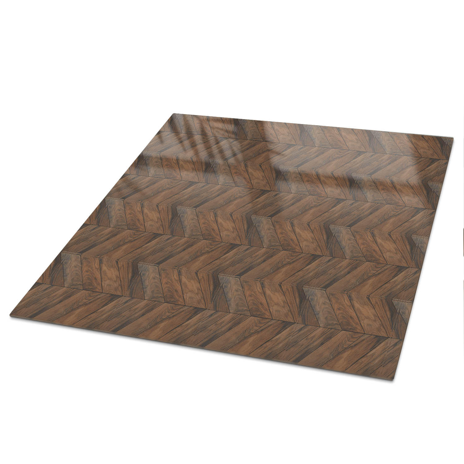 TISCHPLATTE 50x50 cm – Fischgrätparkett - Braun, Glas (0.4/50/50cm) - Wallfluent