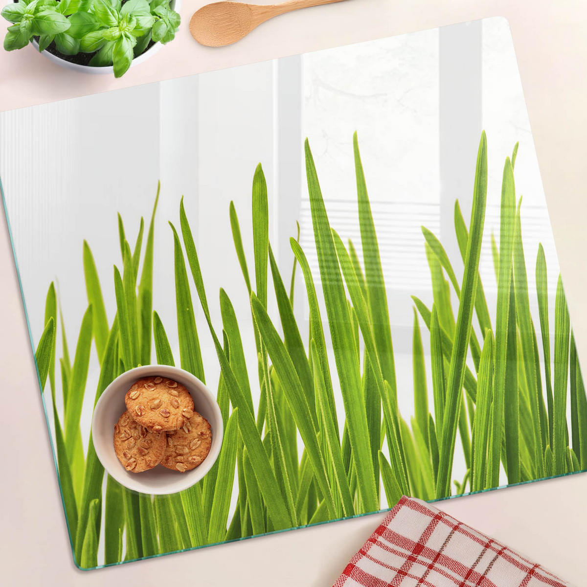 GLASPLATTE 60x52 cm Gras - Grün, Glas (60/0.4/52cm) - TULUP