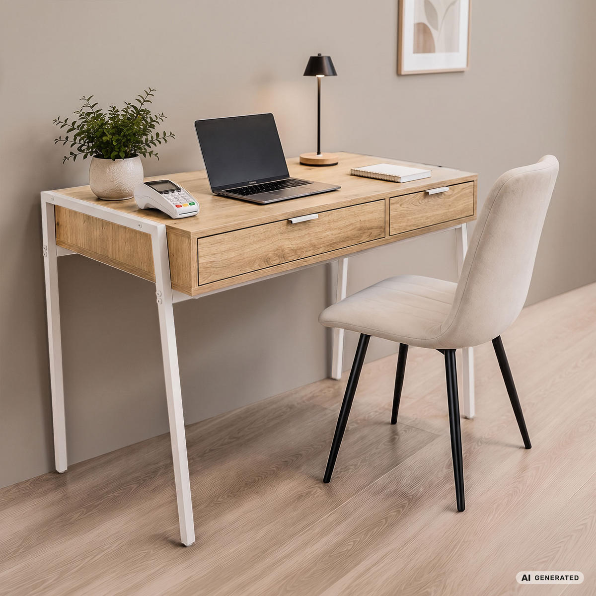SCHREIBTISCH ZENTIA 100 cm Artisan Eiche - Eiche Artisan/Weiß, Holzwerkstoff (100/45/80.5cm) - Akord
