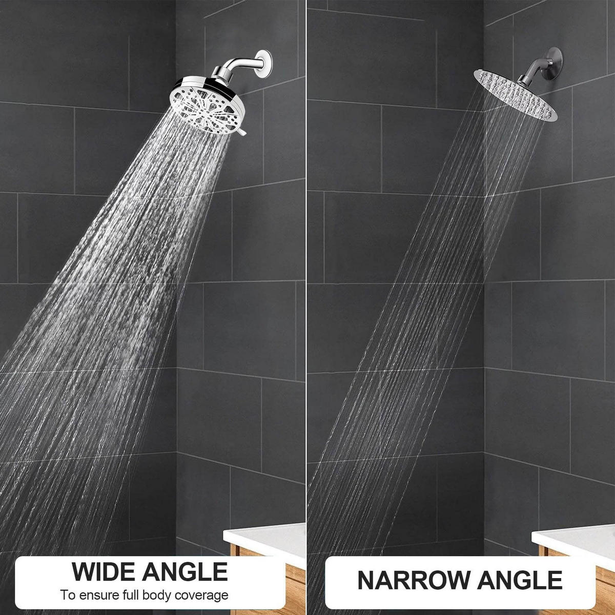 DUSCHKOPF 8er-Set Hochdruck Regendusche Silber Für Niederdruck - Silberfarben, Metall (11/10.7/10.7cm)