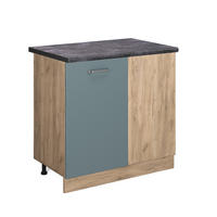 ECKUNTERSCHRANK R-Line Blau-Grau 86 cm, AP Anthrazit - Honigeiche/Eiche Wotan, Holzwerkstoff (86/81.6/60cm) - Vicco