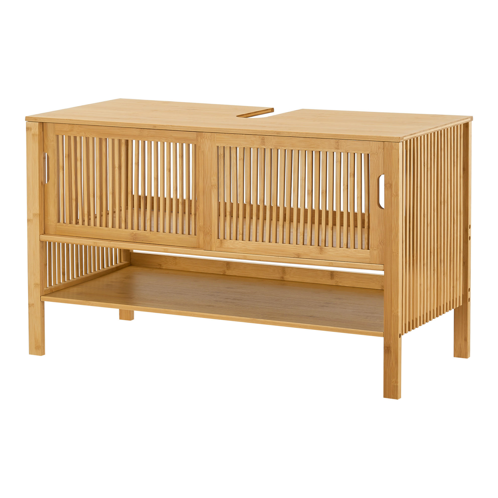 WASCHBECKENUNTERSCHRANK Hvaler - Naturfarben, Holz (100/60/45cm) - [en.casa]