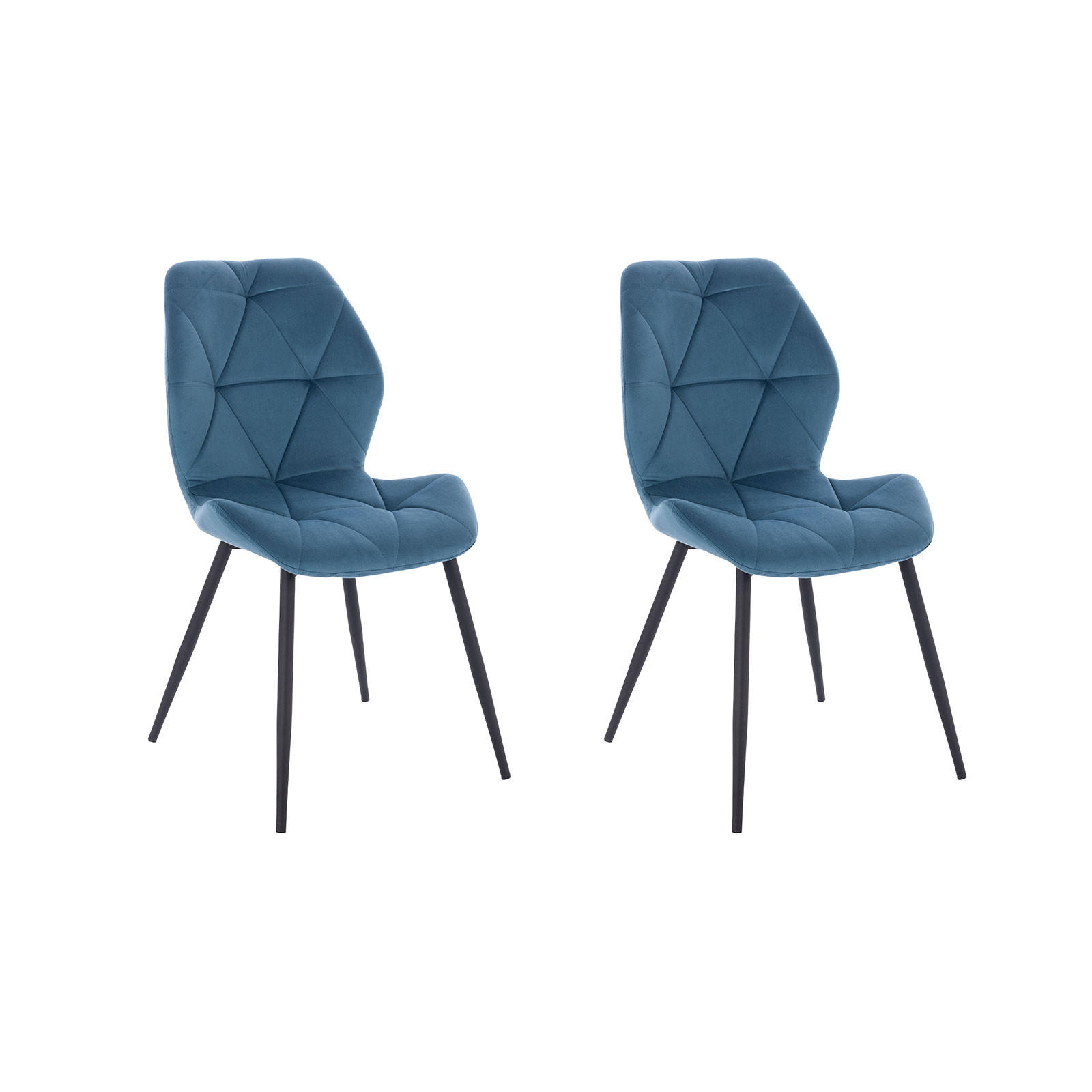 ESSZIMMERSTUHL JAMIE Samt Blau - Blau/Schwarz, Textil (47/84/48cm) - SVITA