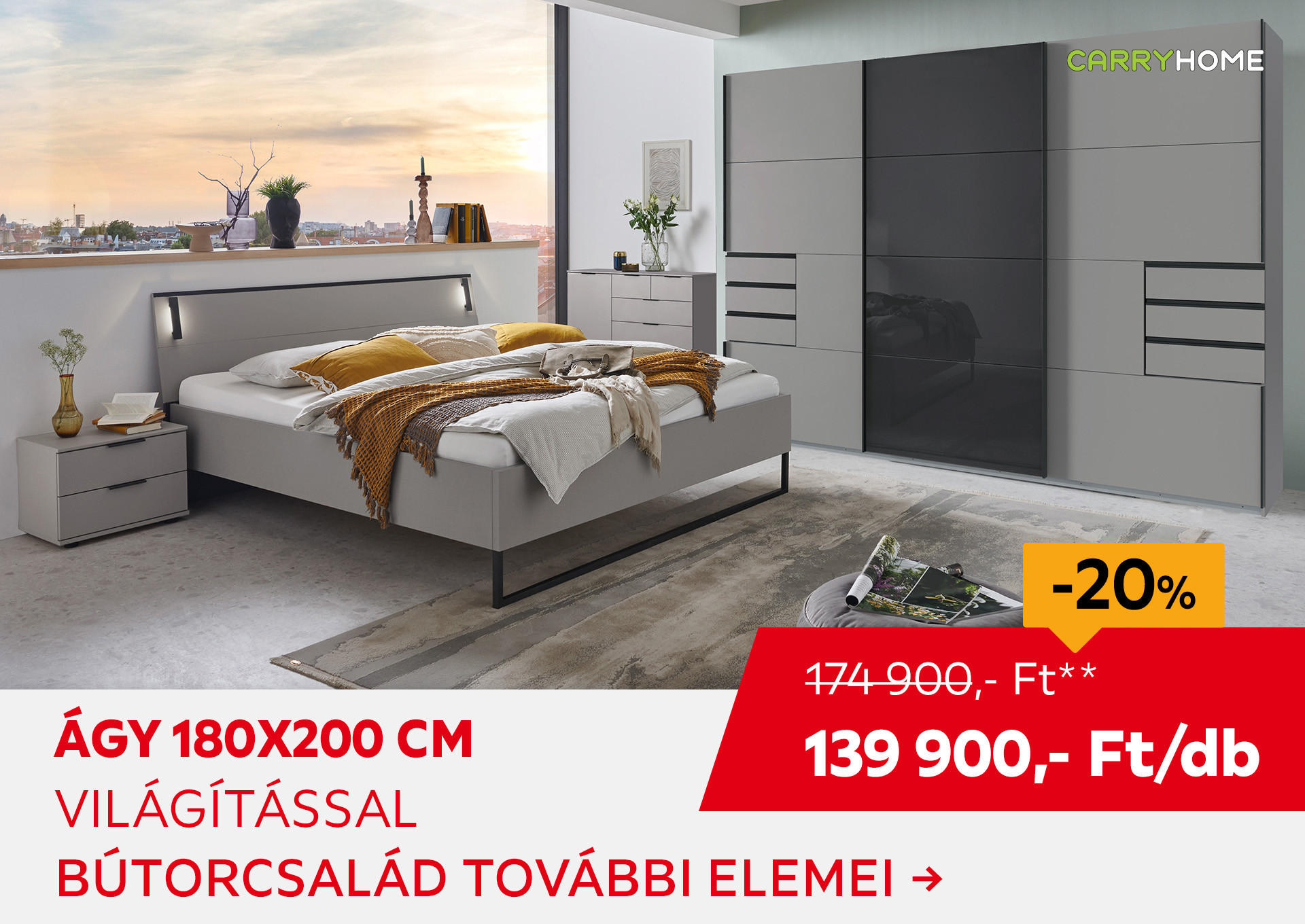 ÁGY 180X200 CM Kiemelt termék 174900 Ft.- helyett 139900 Ft.-