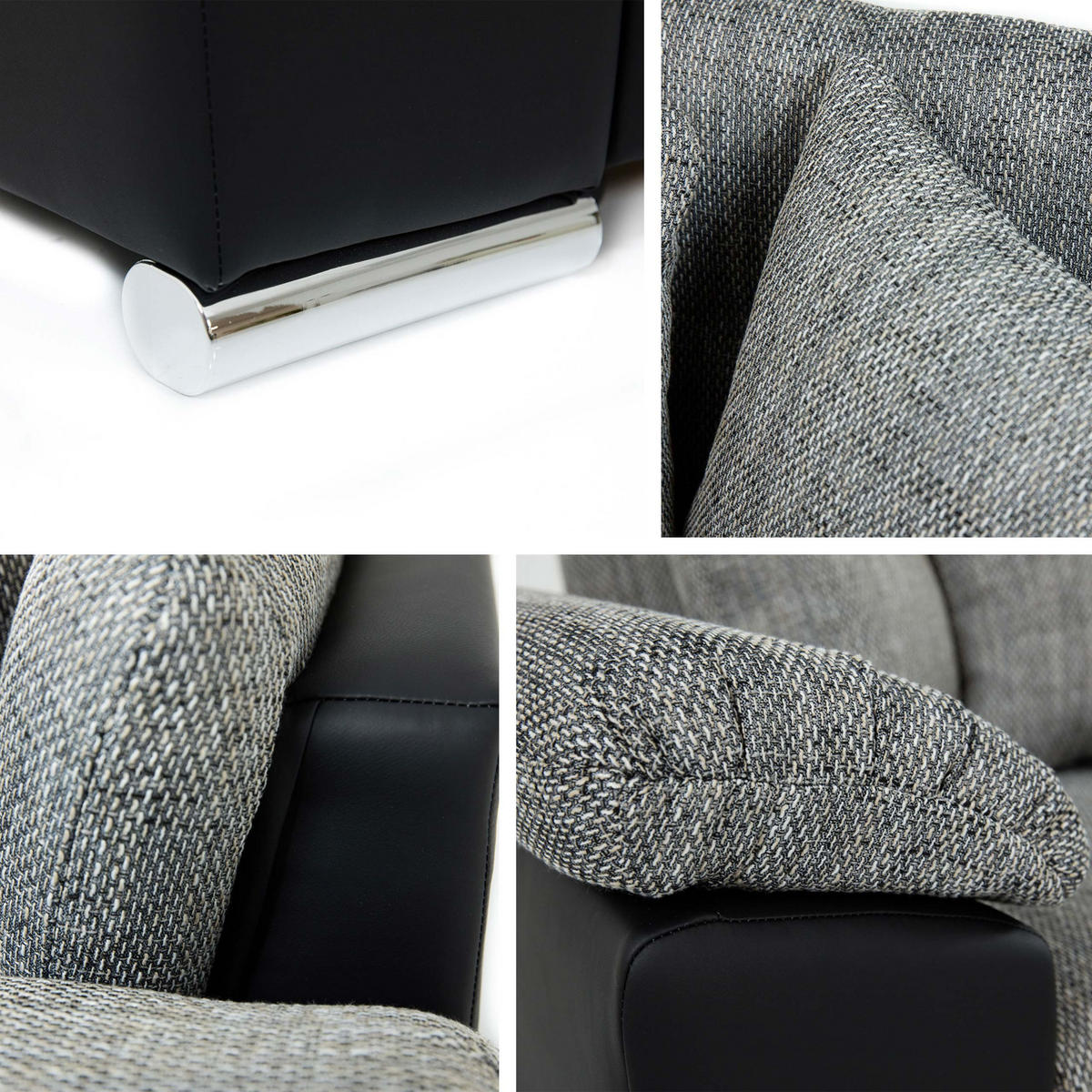 ECKSOFA Diana Cord, Seite: Links - Hellgrau, Holz/Textil (280/160cm) - MIRJAN24