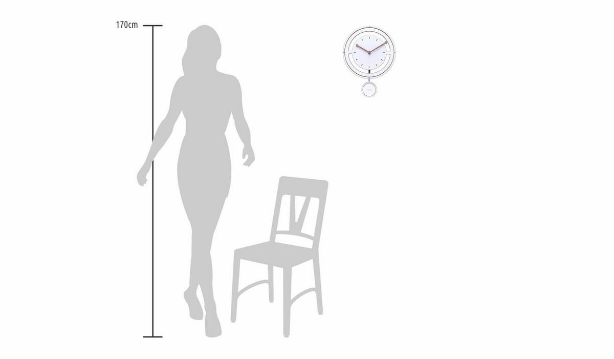 WANDUHR Design Weiß 29/29 cm - Weiß, Holzwerkstoff (29/29/1cm) - ONZENO