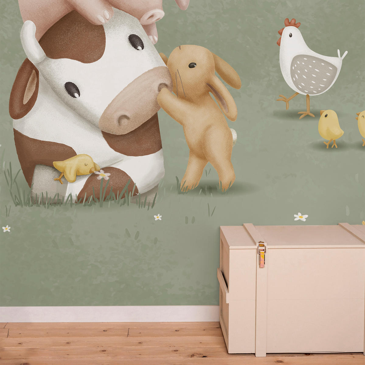 FOTOTAPETE Bauernhof Kleine Farm - Multicolor, Papier/Kunststoff (300/280cm) - Little Dutch