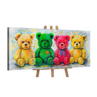 GEMÄLDE Buntes Glück auf Keilrahmen 115x50 cm - Multicolor, Holz (115/50cm) - YS-art gallery
