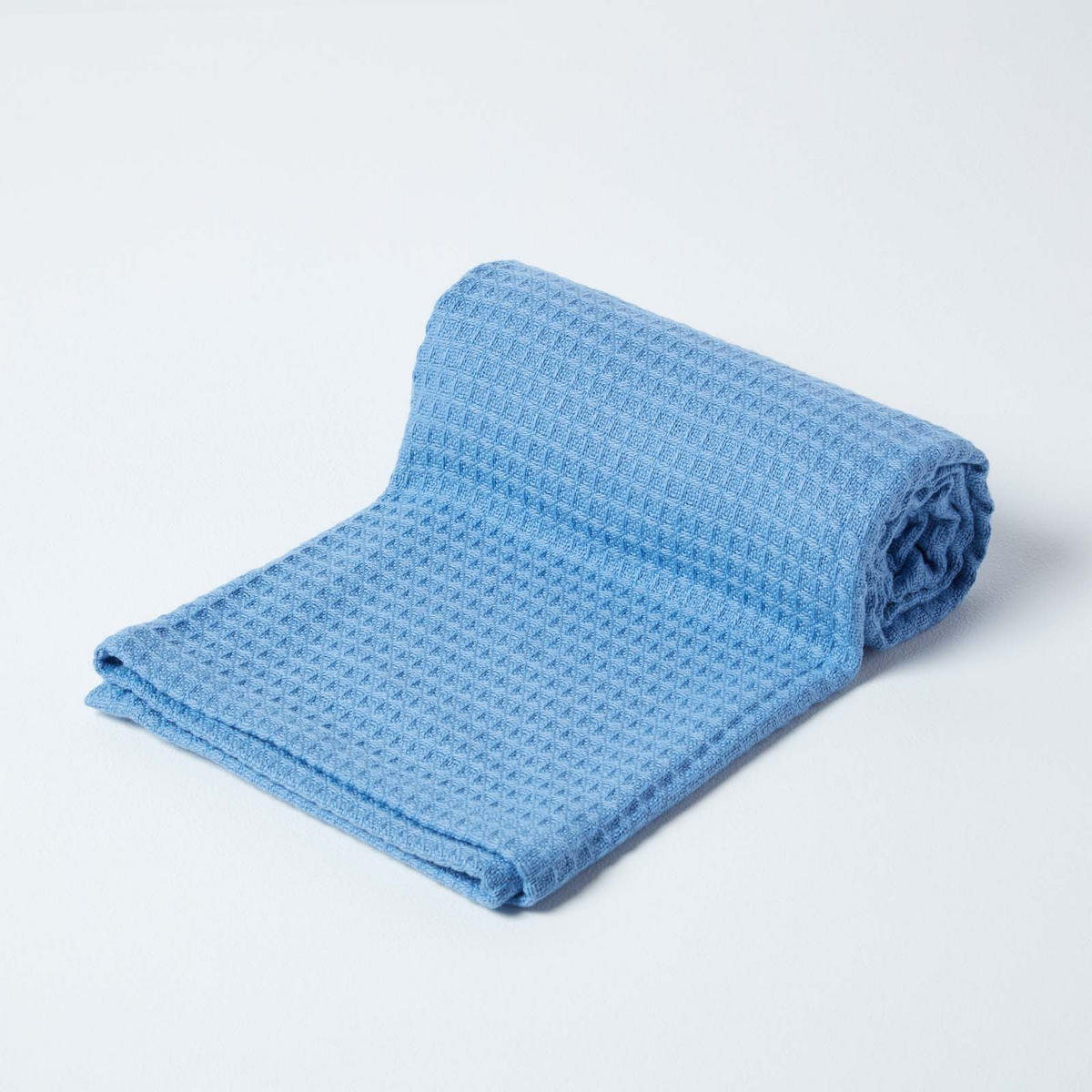 BABYDECKE Waffelpiqué 125/150 cm, Bio-Baumwolle - Blau, Textil (125/150cm) - Homescapes