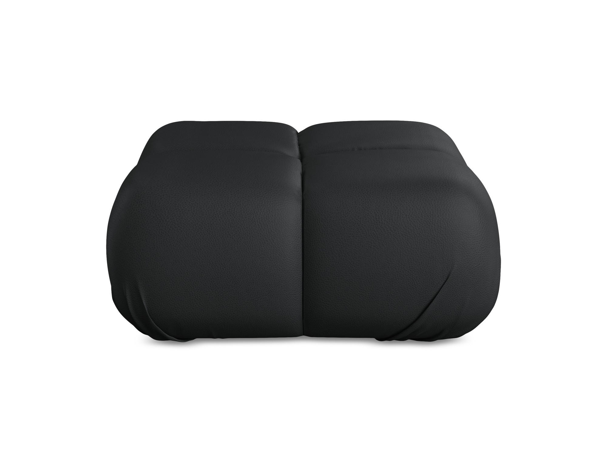 POUF Kunstleder Schwarz - Schwarz/Grau, Leder/Kunststoff (95/41/95cm) - Makamii