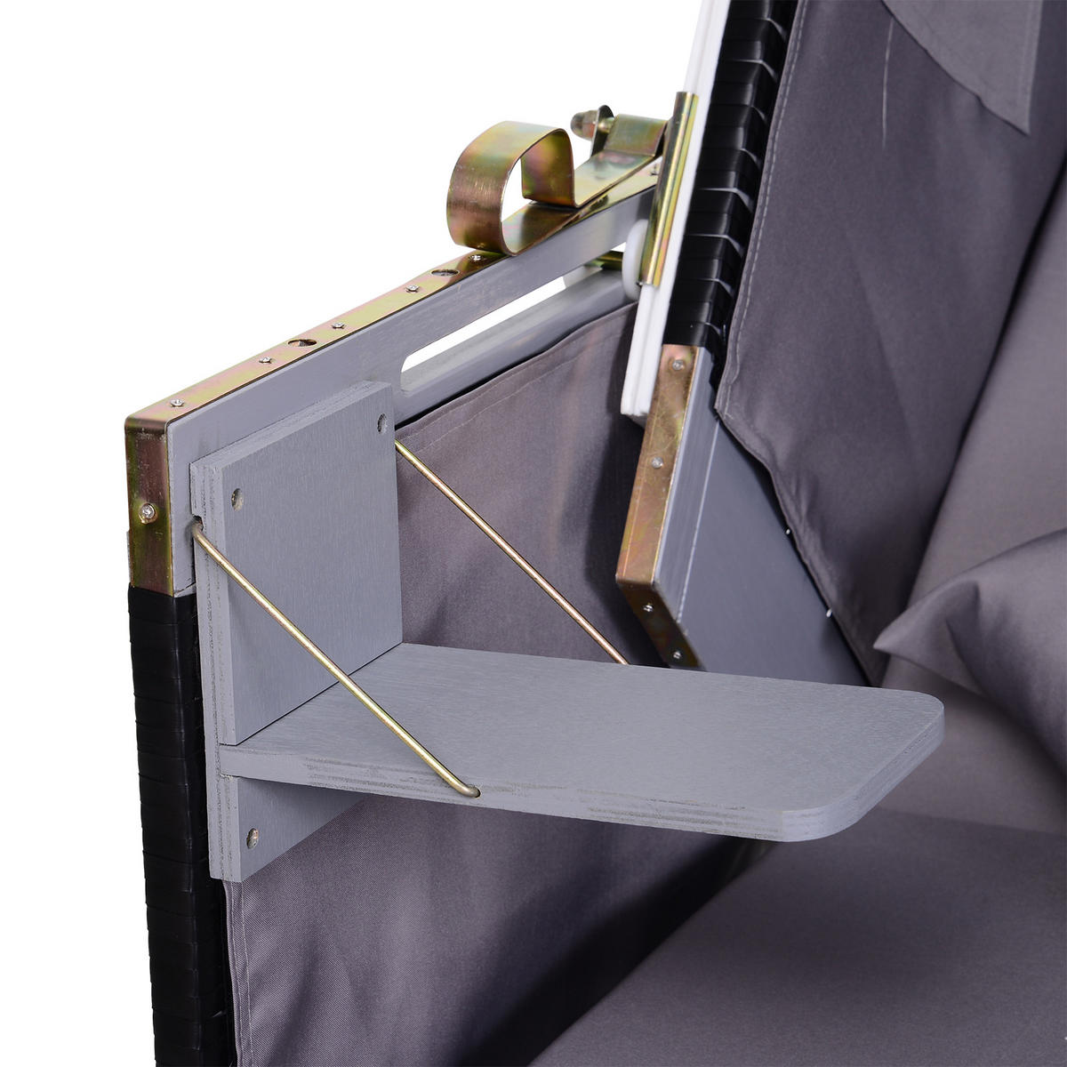 GARTENLIEGE PE Rattan Grau 118 x 79 x 50 cm - Grau, Kunststoff (79/150/118cm) - Outsunny