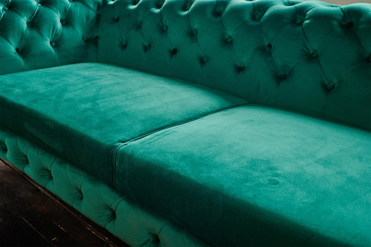 SOFA NARLA Grün Velvet - Silberfarben/Grün, Textil (219/68/84cm) - KAWOLA
