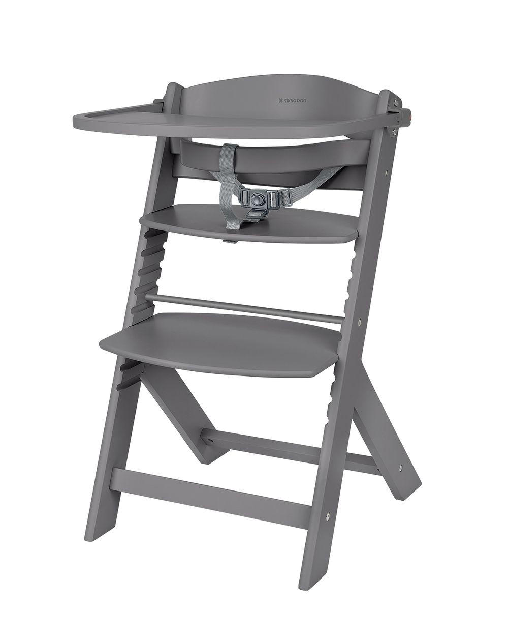 KINDERHOCHSTUHL Nordy Holz grau Kinderstuhl Fußstütze verstellbarer Sitz - Grau, Holz (44/79/49cm) - Kikka boo