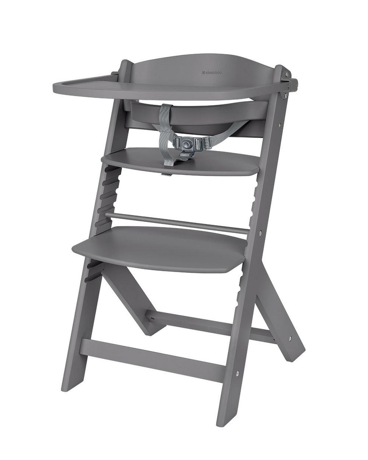 KINDERHOCHSTUHL Nordy Holz grau Kinderstuhl Fußstütze verstellbarer Sitz - Grau, Holz (44/79/49cm) - Kikka boo