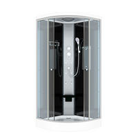 DUSCHE Fertigdusche D10-03T0 Schwarz 80x80 - Schwarz, Glas/Kunststoff (80/80/215cm) - AcquaVapore by Sandra Jentho
