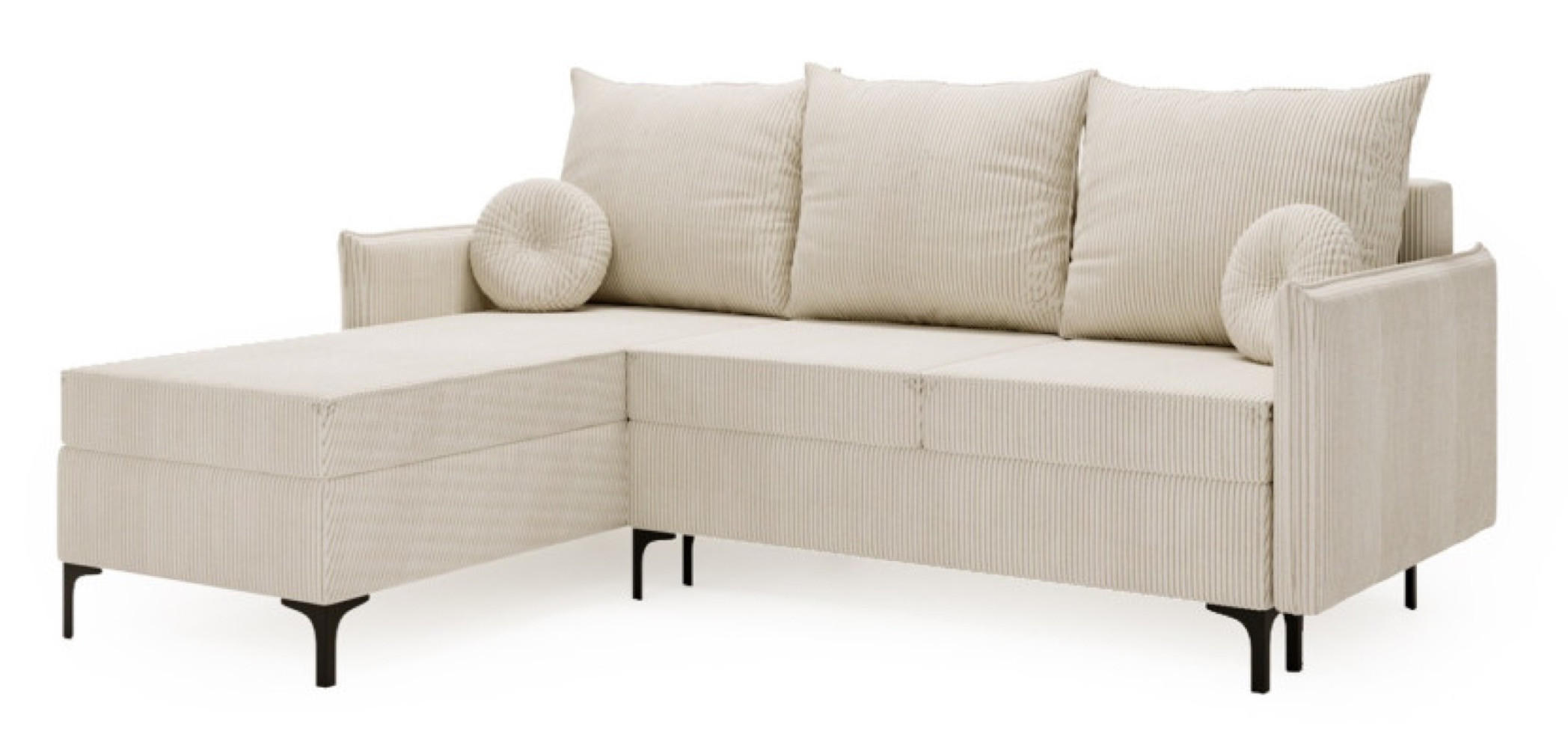 ECKSOFA Beige LEA L Sztruksowy Links - Beige, Textil (213/168cm) - Sepro Meble