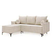 ECKSOFA Beige LEA L Sztruksowy Links - Beige, Textil (213/168cm) - Sepro Meble