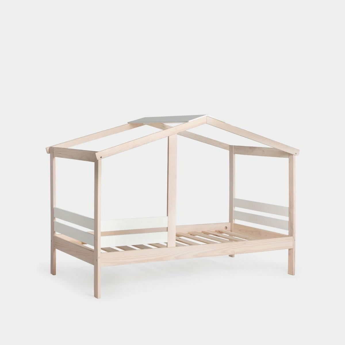 KINDERBETT Lior Natürlich 197 cm x 147 cm - Naturfarben/Weiß, Holzwerkstoff