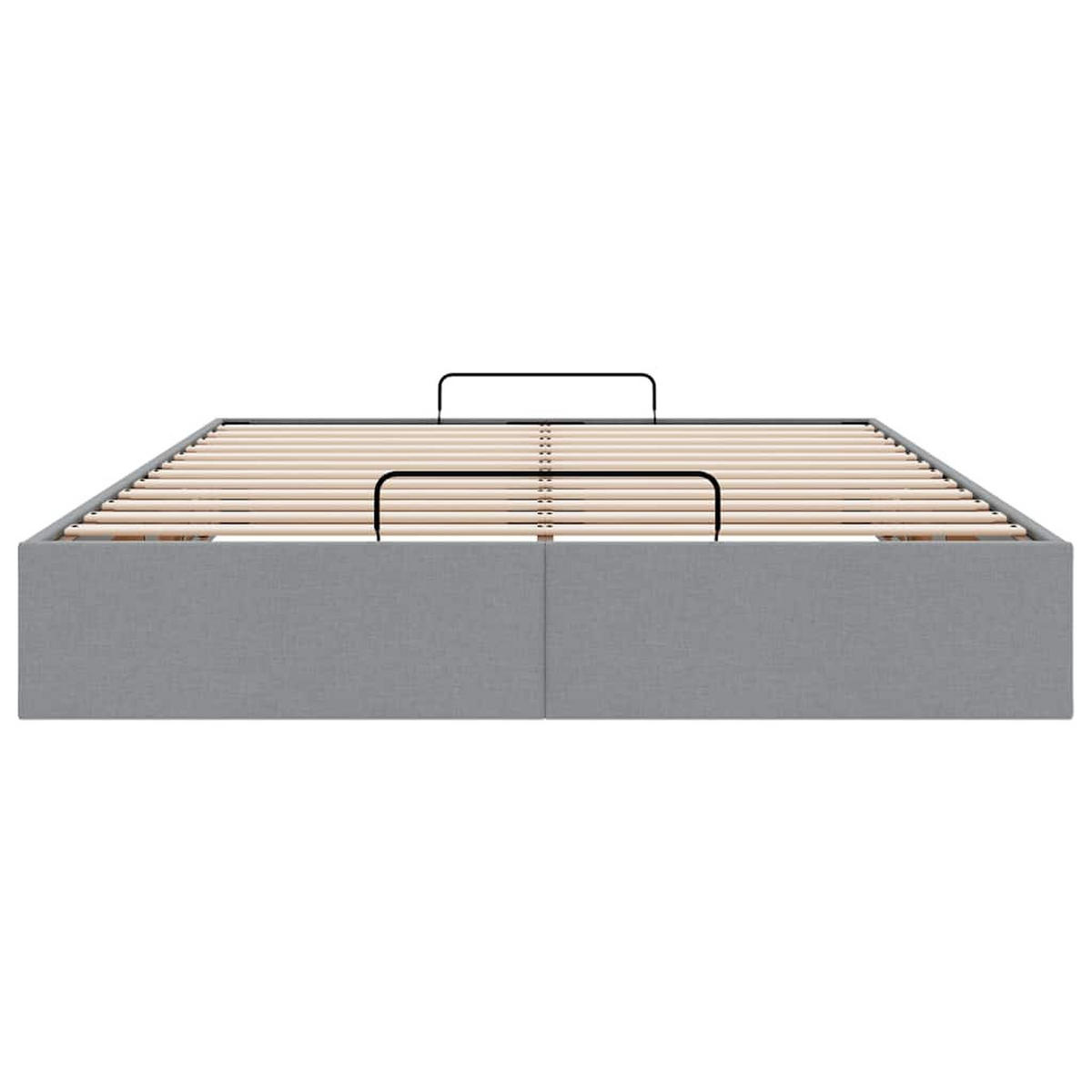 OTTOMAN-BETT Ohne Matratze Hellgrau 140/200 Cm Stoff - Grau, Textil (140/200cm) - vidaXL