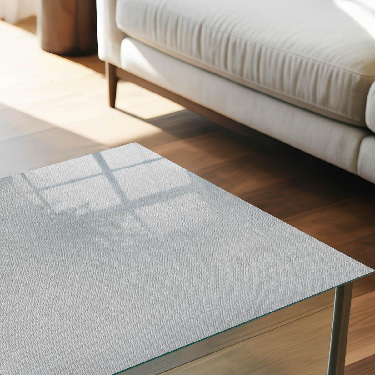 GLASPLATTE 80x60 cm – Grauer Stoff - Gelb, Glas (0.4/80/60cm) - ArtPrintCave