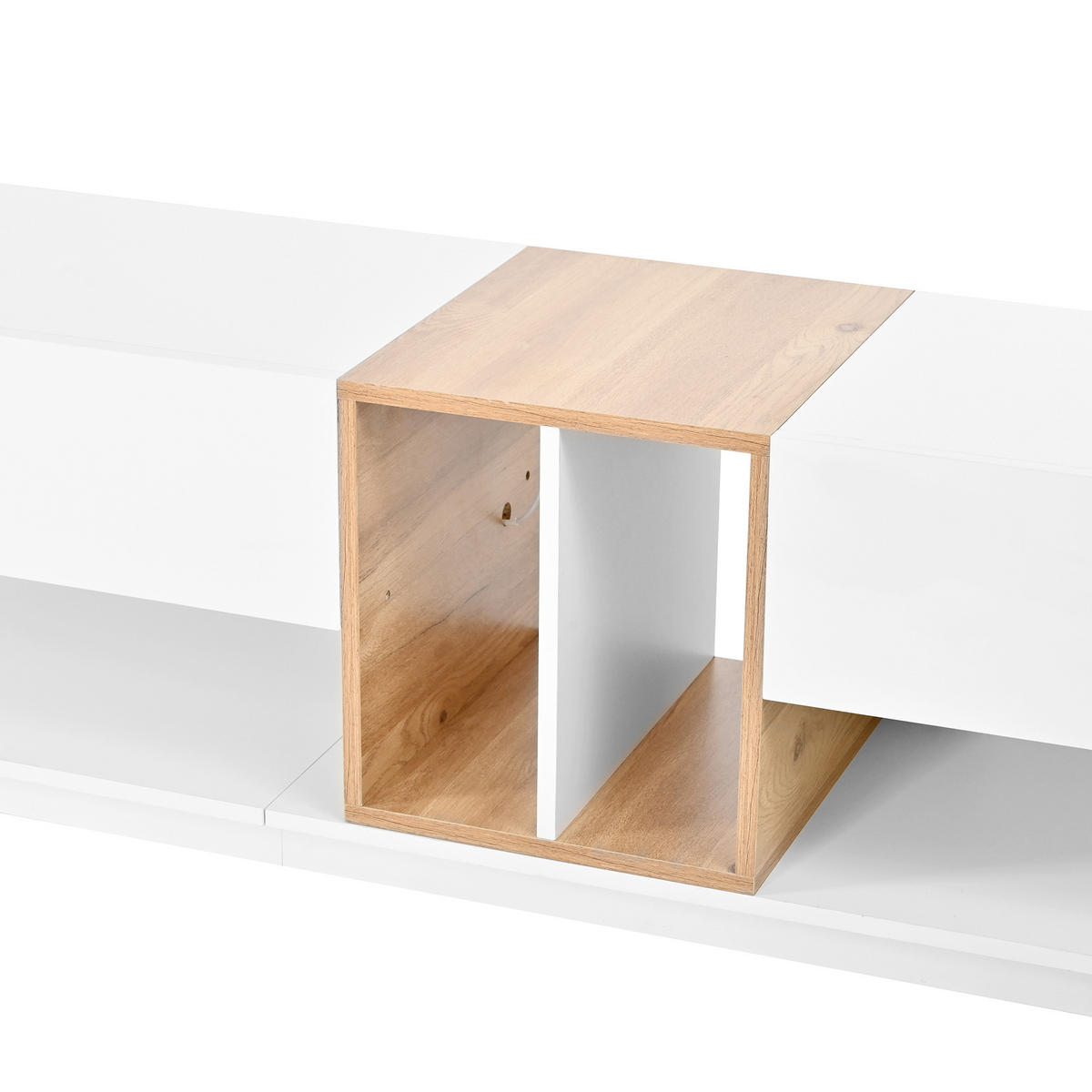 LOWBOARD DE-40196 mit LED und Hochglanzfront Weiß - Weiß, Holzwerkstoff (190/42/38cm) - ComfortXL