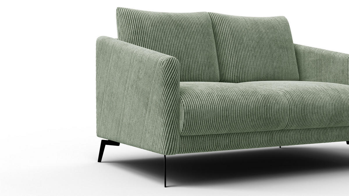 SOFA VILT 2-Sitzer, mint - Schwarz/Mintgrün, Holzwerkstoff/Textil (142/89/94cm) - Wozimo