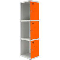 SPIND Amego HxBxT 180x30x50 cm 3 Abteile Anbaumodul Grau-Orange - Grau, Metall (30/180/50cm) - PROREGAL