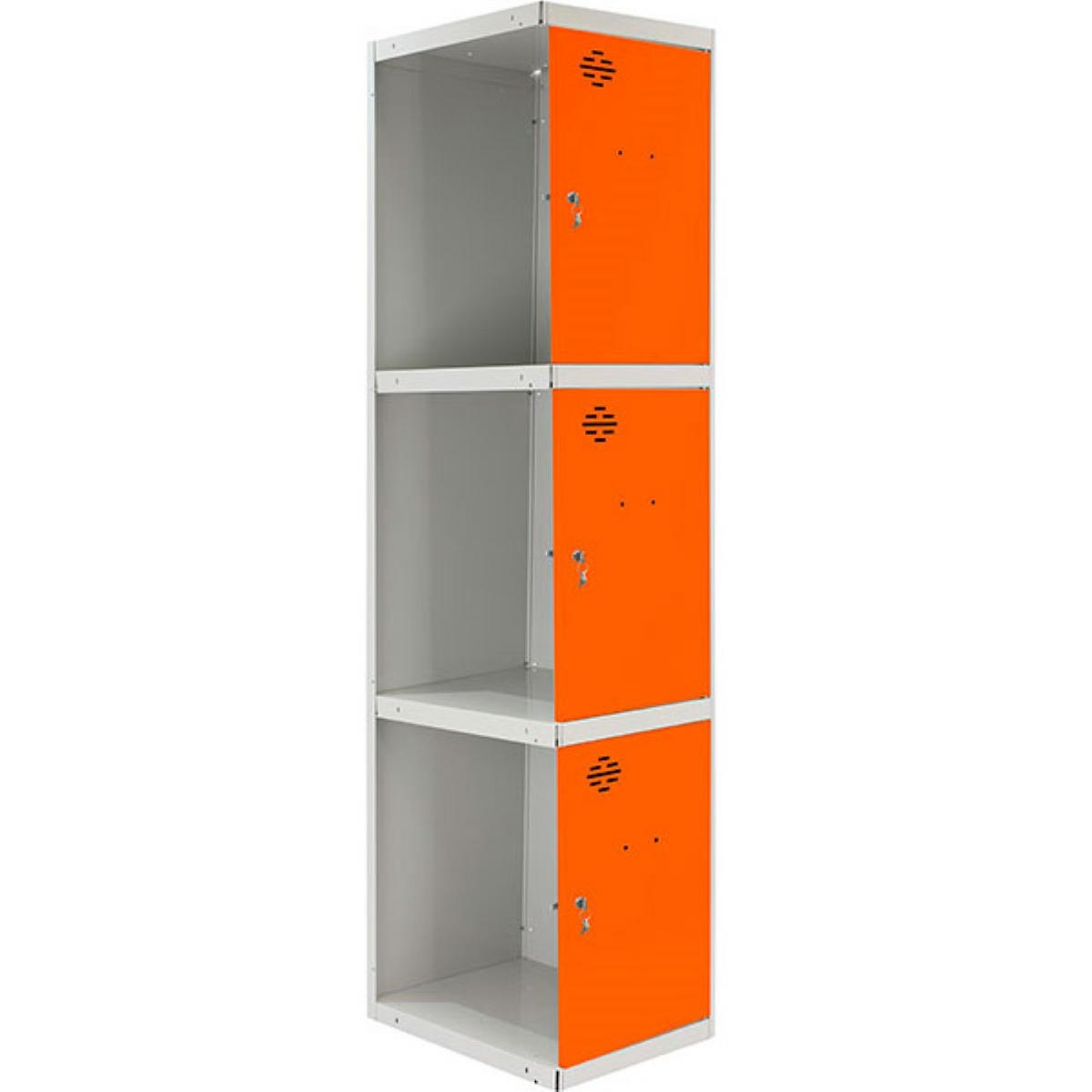 SPIND Amego HxBxT 180x30x50 cm 3 Abteile Anbaumodul Grau-Orange - Grau, Metall (30/180/50cm) - PROREGAL
