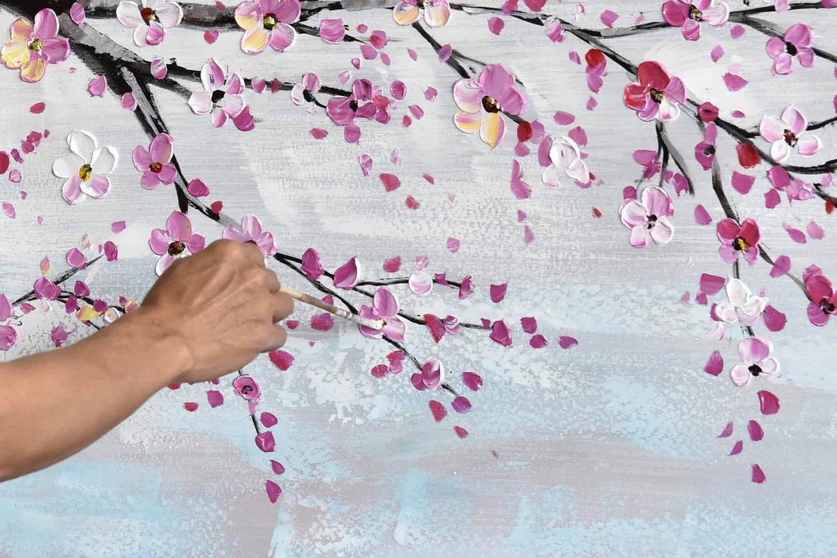 ÖLGEMÄLDE 120/60 cm - Pink, Holz/Textil (120/60cm) - KUNSTLOFT