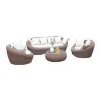 GARTENSITZGRUPPE im Set - -Sitzer - Harz, Glas - Braun - - Braun, Glas - Vente-Unique
