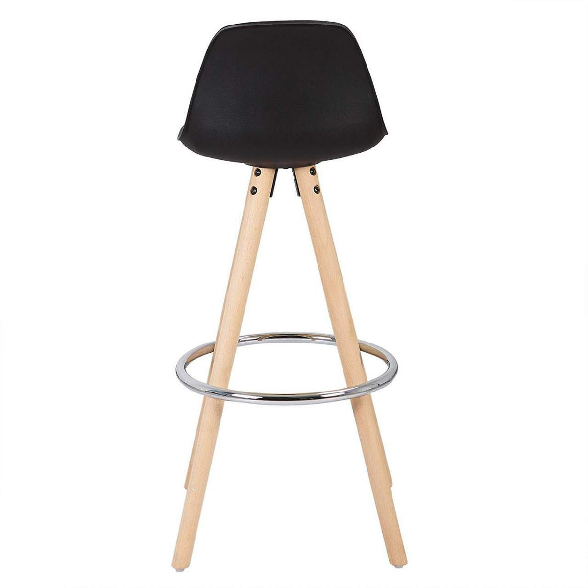 BARHOCKER Kunstleder, Holzgestell, Schwarz - Eichefarben/Schwarz, Holz/Kunststoff (38.5/96.5/38.5cm) - Woltu