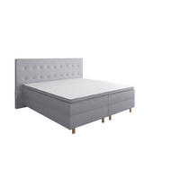 BOXBETT RIO Barcelona 5-Zonen mit Visco Topper H3 First Class Bett in verschiedenen Farben und Größen - Silberfarben, Holz/Holzwerkstoff (160/200cm) - Best For Home