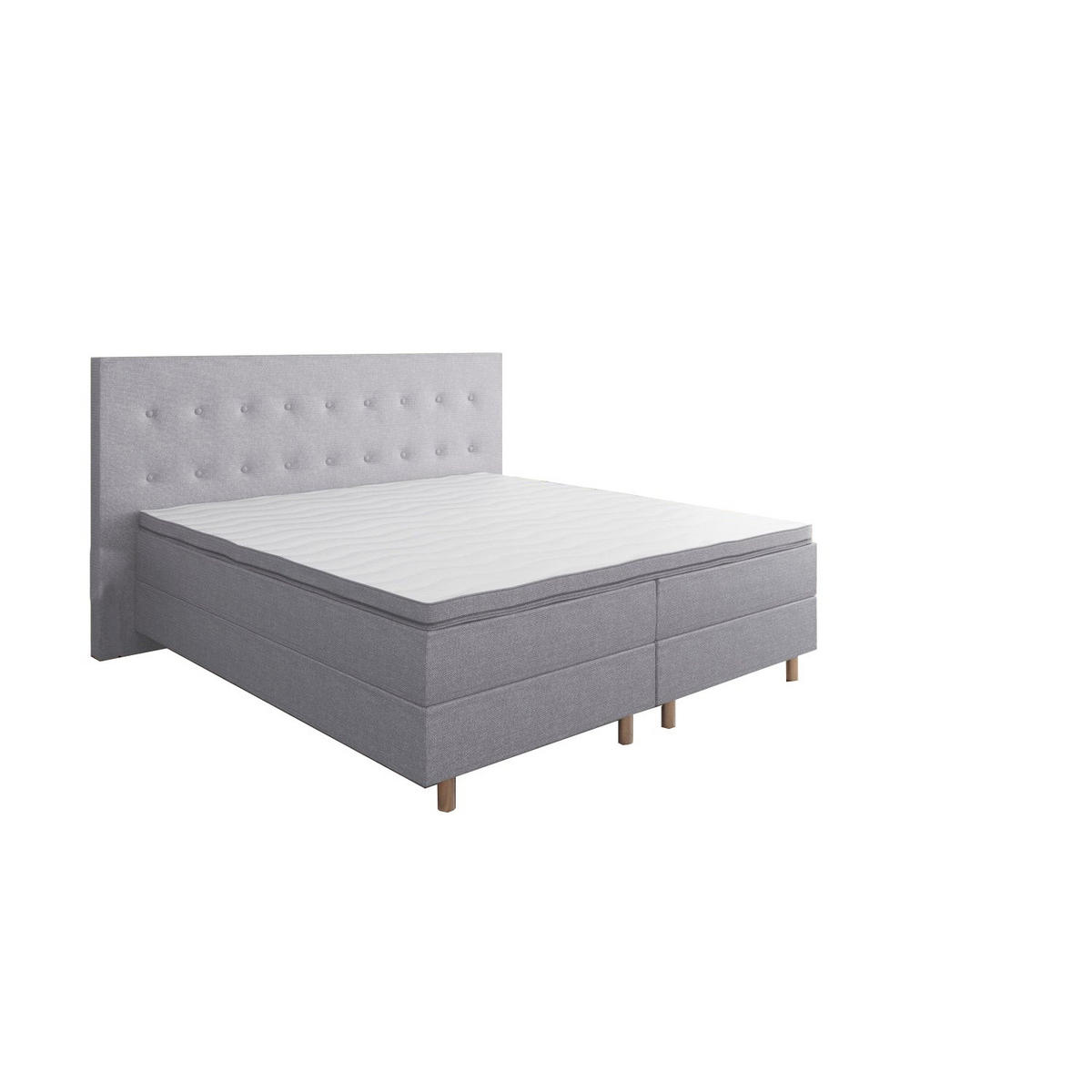 BOXBETT RIO Barcelona 5-Zonen mit Visco Topper H3 First Class Bett in verschiedenen Farben und Größen - Silberfarben, Holz/Holzwerkstoff (160/200cm) - Best For Home