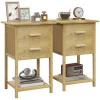 NACHTTISCH mit Schublade, Ablage, mit Griff, für Schlafzimmer, Natur - Naturfarben, Holz (34/60/40cm) - HOMCOM